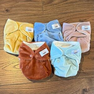 GroVia Buttah Organic Cloth Snap Diaper All in One Newborn Velvet Like Shell